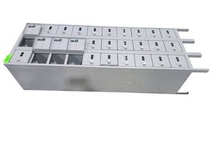 lot 517 image: Hallowell 30-Compartment Steel Locker Unit w Hinged Top Doors Gray