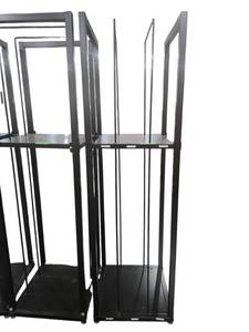 lot 537 image: Black Steel Rack Unit w Vertical Rod Dividers and Adjustable Feet