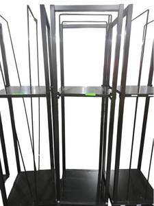 lot 538 image: Black Steel Multi-Tier Open Frame Shelving Unit with Vertical Rods