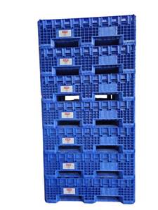 lot 710 image: Uline H-4052BLU Blue Plastic Bulk Container 48 x 40 x 34in 1,500 lb Capacity