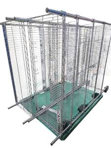 lot 604 image: 2 Chrome Wire Mobile Drying Rack Cart w Swivel Casters & Vertical Tray Slots