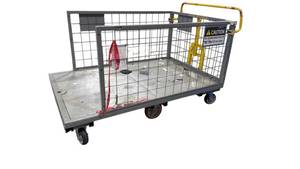 lot 728 image: National Cart Co. Caged Platform Cart CRT20-NCC-081020-1118