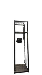 lot 742 image: Black Metal Pack Station Rack with HP Monitor, Desk Mount Arm and Stack Light