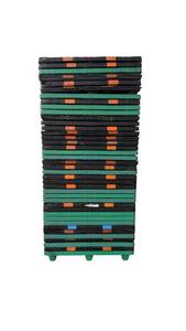 lot 747 image: Lot of Plastic Pallets Tare Wt. 16 lbs Green and Black Stacked.  Lot of 40
