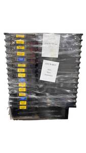 lot 752 image: Pallet of Black Plastic Stacking Totes with ADVDET X-RAY Labels