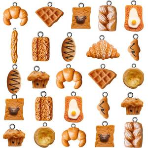 lot 2462 image: Sureio 60 Pcs Food Charms for Jewelry Making Bread Toast Charm Bulk Resin - Retail $10
