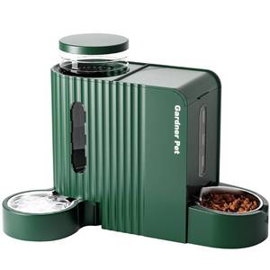 lot 2472 image: Gravity Automatic Cat Feeder, Water & Food Dispenser Set, Stainless Bowls - Retail $43