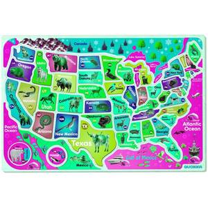 lot 2487 image: PHOTO FOR REFERENCE SEE PHOTOS Wooden USA Map Geography Puzzle for Young Kids & Toddlers Ages 3-6 - Retail $15