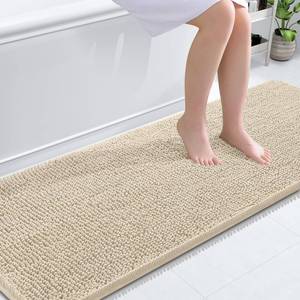 lot 2528 image: OLANLY Bathroom Runner Rugs 70x24, Extra Soft Absorbent Chenille Bath Rugs - Retail $0