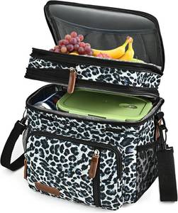 lot 2541 image: MIYCOO Lunch Bag for Women & Men, Expandable Double Deck Lunch Box, 15L - Retail $25