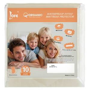 lot 2603 image: Organic Twin Mattress Protector -Top&Side 100% Waterproof Protector - Retail $39