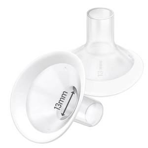 lot 2611 image: 2pcs 13mm Soft Rim Flanges with 106 Degree Wider Opening Angle for Medela Breast Pump, PersonalFit, Freestyle, Maxflow, Freestyle Flex Swing Maxi Connector,Lansinoh Signature Pro - Retail $14