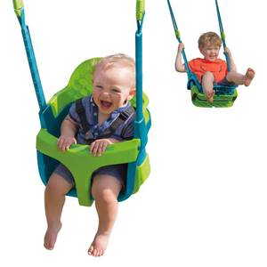 lot 2620 image: TP Toys Baby Swing - Comfy Toddler Swing Seat, Kids Outdoor Toys, Quadpod Adjustable 4-in-1 Swings Chair, Secure, Safe Quick Click Locking System, Durable, Easy Installation, Ages 6 Months - 8 Years - Retail $68