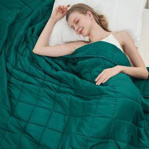 lot 2627 image: Weighted Blanket for Adults 15lbs, 60x80, Queen Size Cooling Heavy Throw Blanket for 140-160lbs, Microfiber Soft Big Blankets Weighted Comforter, Green - Retail $50