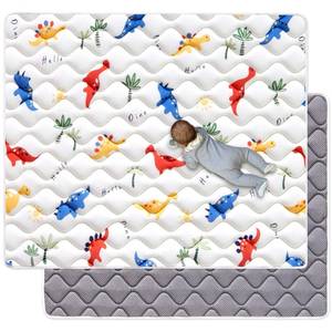 lot 2629 image: 50 x 50 Foldable Baby Play Mat, Odorless Premium Foam Microfiber Floor Mat, Hypoallergenic Non��Slip Washable for Infants Toddlers, Playpen, Tummy Time & Travel - Retail $20