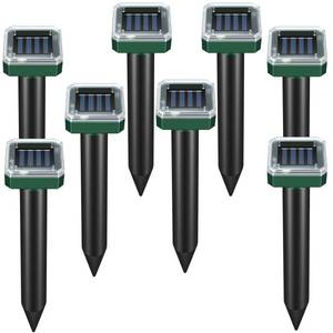 lot 2652 image: 8 Pack Mole Repellent Solar Powered, Waterproof Vole Chipmunk Repellent Outdoor,Ultrasonic Gopher Repeller for Lawn Garden, Mole Deterrent,Groundhog Repeller, Snake - Retail $33