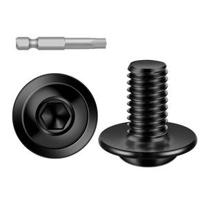 lot 1102 image: Mellewell M8-1.25 x 10mm Flanged Button Head Socket Cap Screw Bolts, Allen Socket Drive, Stainless Steel 304, Black Finish, Quantity 20 - Retail $13
