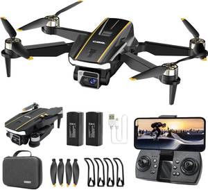 Super Enduring Brushless Motor Drone with Camera for Beginners, CHUBORY A68 WiFi FPV Quadcopter with 1080P HD Camera, Auto Hover, 3D Flips, Headless Mode, Trajectory Flight, 2 Batteries, Carrying Case - Retail: $105