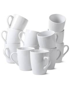 lot 1012 image: BTaT- White Coffee Mug Set, 12 Pack, 12oz, Ceramic Coffee Cups - Retail $29