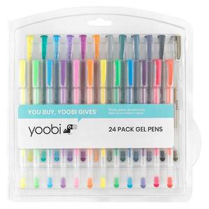 lot 1038 image: Yoobi Color & Glitter Color Gel Pens-Multicolor-24 Pack - Retail $41