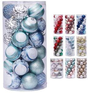 lot 1058 image: JEKOSEN 30PCS Christmas Ball Ornaments for Xmas Tree Decor 2.36 Shatterproof Christmas Tree Decorations with Hanging Rope Multi Color (Blue & Green & Silver - Retail $0