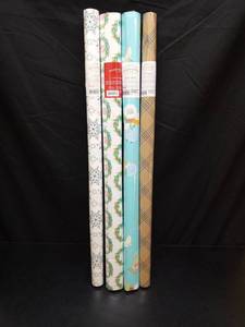 lot 1065 image: Wondershop Gift Wrap Lot of 4 Rolls 30 in x 8 ft 20 ft 10 ft - Retail $12