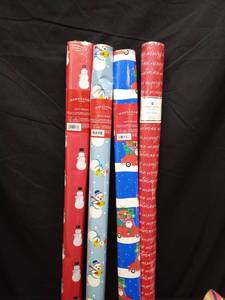 lot 1066 image: Wondershop Gift Wrap Lot of 4 Rolls 20 ft x 30 in and Sugar Paper 25 sq ft - Retail $12