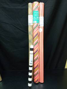 lot 1067 image: Wondershop Wrappily Bonjour Fete Gift Wrap & Table Runner Lot of 4 Rolls - Retail $15