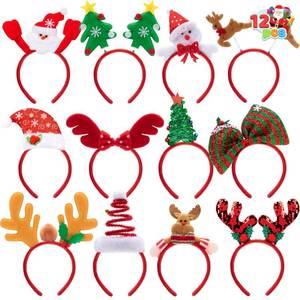 lot 1074 image: JOYIN 12 Packs Christmas Headbands with Assorted Design Christmas Headwear Holiday Headbands Accessories for Women Men Christmas Parties Xmas Holiday Party Favors Photo Booth (ONE SIZE FIT ALL) - Retail $19