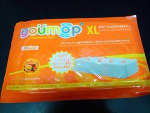 lot 1098 image: YouMop XL Wet Cloth Refill 15 x 10 in Citrus Scent 12ct - Retail $18