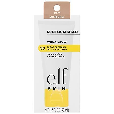 lot 108 image: e.l.f. SKIN Suntouchable Whoa Glow Sunscreen & Primer - Sunburst - SPF 30 - 1.69 fl oz - Retail $15