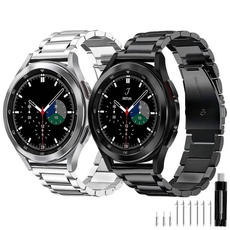 lot 166 image: Compatible with Samsung Galaxy Watch 7 6 5 4 FE Band Pro Classic Active 2 40mm 44mm 43mm 47mm 45mm 42mm 46mm 20mm Galaxy Watch 3 Band 41mm Men Women Metal Elegant Casual Business Stainless Steel Retail $26