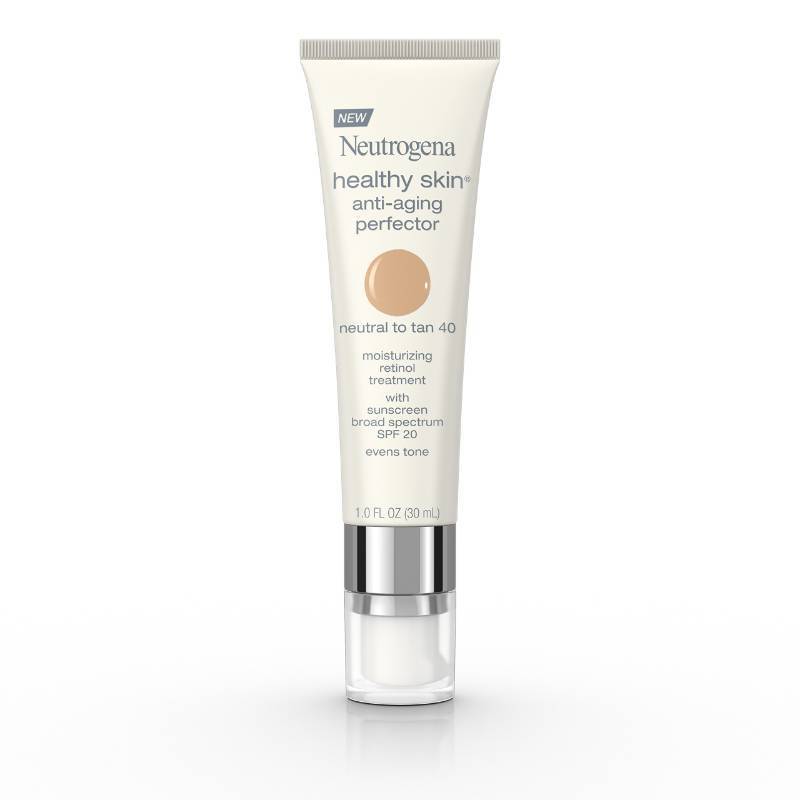 lot 161 image: Neutrogena Retinol Treatment and Tinted Facial Moisturizer, Healthy Skin Anti-Aging Perfector with Broad Spectrum SPF 20 Sunscreen with Titanium Dioxide, 40 Neutral to Tan, 1 fl. oz Retail $18
