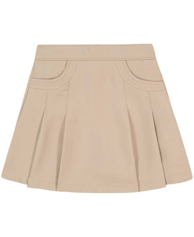 lot 185 image: Nautica Girls Pleated Skort With Pockets Skirt, Khaki, 4 US Retail $21