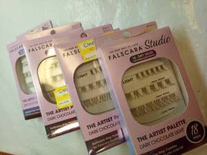 lot 145 image: Lot of 4-- Falscara Studio The Artist Palette Lash Extensions - Dark Chocolate Light Lash Clusters - 18ct - Retail $44