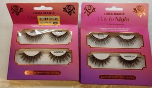 lot 149 image: Lot of 2-  LUNA MAGIC Faux Mink Lashes - Day To Night - 2pc Synthetic Hair False Eyelashes, Volume, Adhesive Excluded - Retail $16