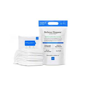 lot 169 image: Believe Baby Premium Soft Hypoallergenic Disposable Diapers - Size 4 - 6ct - Retail $10