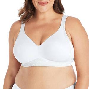 lot 189 image: PLAYTEX Womens 18 Hour Side & Back Smoothing Wireless Bra, Cool Comfort Wire-free Single Or 2-pack Bras, White, 46DD US - Retail $16