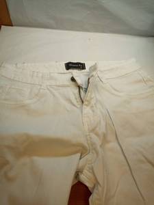 lot 192 image: Amazon Essentials Mens Skinny Fit 5-Pocket Comfort Stretch Chino Pants, Stone, 32W x 28L - Retail $24