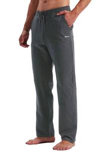 lot 194 image: Willit Mens Cotton Yoga Sweatpants Loose Fit Deep Gray L - Retail $30