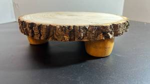 lot 70306 image: Frecctre 11 Inch Wood Cake Stand and Plant Stand - Retail $0