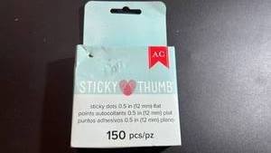 lot 70307 image: Sticky Thumb 150 pcs Adhesive Craft Dots 0.5 in Diameter - Retail $4