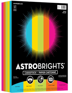 lot 70340 image: Astrobrights Paper Carton 250 Sheet Neon Colors Mixed Pack - Retail $18