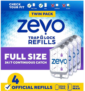 lot 70366 image: Zevo Trap & Lock Refills Full Size Twin Pack 4 Official Refills - Retail $15