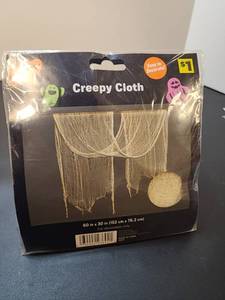 lot 71154 image: Creepy Cloth 60 in x 30 in Halloween Decoration (10Pk) - Retail $10