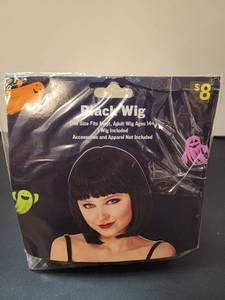 lot 71189 image: Black Wig One Size Fits Most Adult Ages 14 - Retail $8