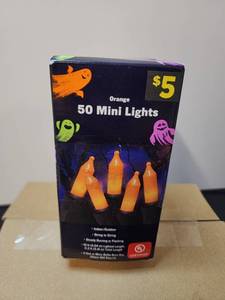 lot 71244 image: 50 Mini Lights Orange String IndoorOutdoor 2Pk - Retail $10
