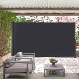 lot 9717 image: 175 x 72.5 Retractable Side Awning,Waterproof & UV-Resistant,Folding Privacy Screen Room Divider Roll Up Balcony��Gray�� - Retail $110