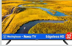 lot 9744 image: Westinghouse Edgeless Roku TV - 32 Inch Smart Television, LED HD wWi-Fi & Mobile App Connectivity, Flat Screen Compatible wApple AirPlay, Alexa, & Google AssistantProduct Images and Videos - Retail $149