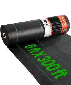 lot 9750 image: VEVOR Weed Barrier Landscape Fabric, 6300FT Heavy Duty Garden Weed Fabric, Woven PP Weed Control Fabric, Driveway Fabric, Geotextile Fabric for Landscaping, Ground Cover, Weed Blocker Weed Mat, Black - Retail $63